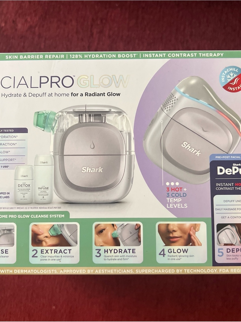 FacialPro Glow Skincare Device - White/Purple